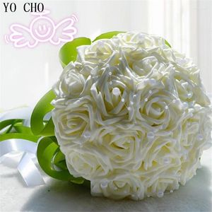 Fleurs décoratives Bouquet de mariée fournit un mariage avec des accessoires de demoiselle d'honneur blanches perles
