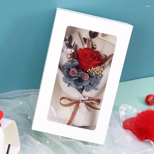 Decoratieve bloemen Bridal Bridesmeisje Wedding Bouquet bewaard gebleven Roses Artificial Mariage Accessories Valentijnsdag Gift