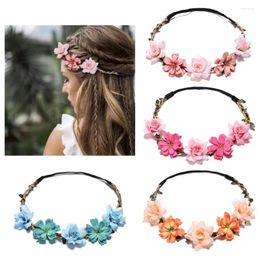 Decoratieve Bloemen Bruid Bloem Kroon Haarband Touw Bruiloft Bloemen Hoofdband Garland Meisje Krans Elastische Haaraccessoires Party Cosplay