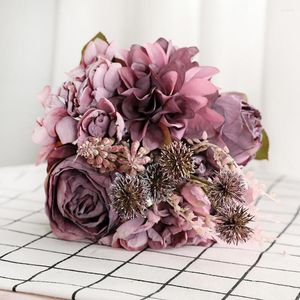Decoratieve bloemen helder gekleurde kunstmatige bloem prachtige geen verwelkende faux zijden simulatie Rose voor Valentijnsdag