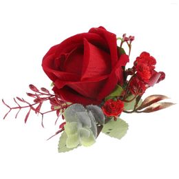 Fleurs décoratives bordeaux boutonnière boutonnières boutonnières marié fleur Rose mariage Corsage artificiel bijoux de mariée hommes