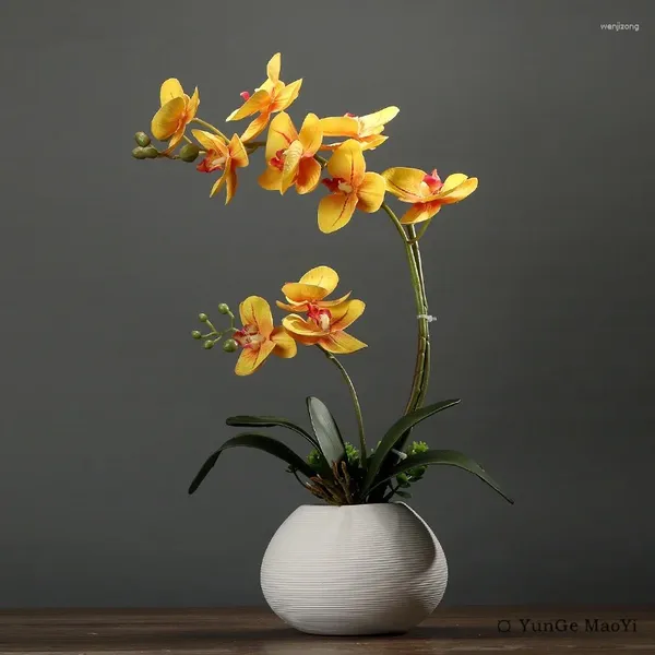 Fleurs décoratives papillon orchidée artificielle fleur créative table de salon de salon faux plantes de bureau