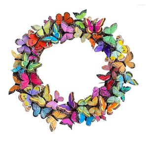 Fleurs décoratives couronne de papillons guirlande de papillons décorations de fête de mariage suspendus porte d'entrée d'été tentures artificielles en plastique