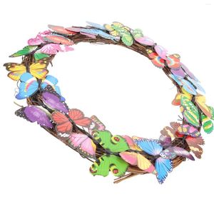 Fleurs décoratives Butterfly Wreath Garland Artificiel Artificial Adorment Butterflies Simulate Rattan for Crafts Festival Outdoor