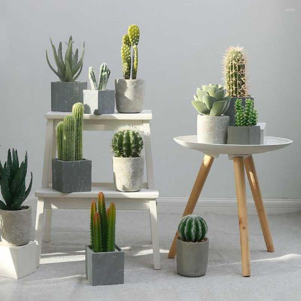 Fleurs décoratives Cactus Plantes Artificielles Maison Décoration Haute Qualité Plante Succulente Faux Aloe Faux Bonsaï Maison Chambre Bureau Décor