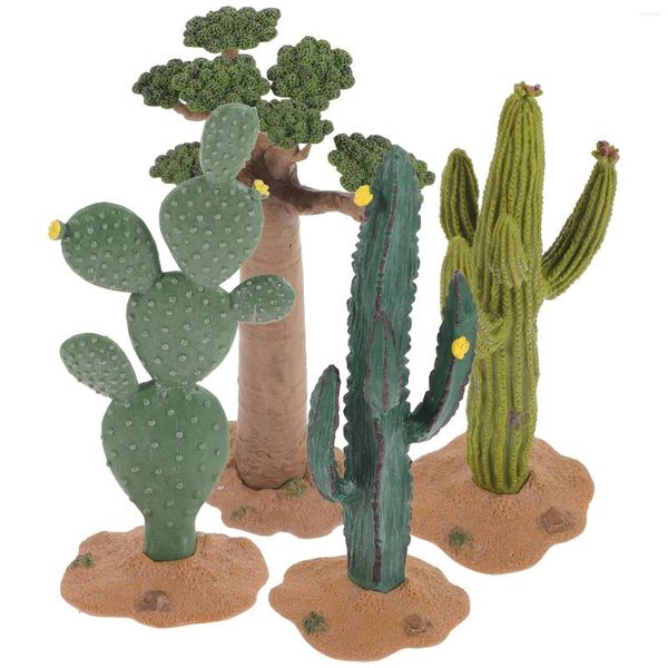 Fleurs décoratives Cactus mousse faux modèles barbelé paysage décor de bureau plante artificielle en plastique épineux modélisation Statue plantes