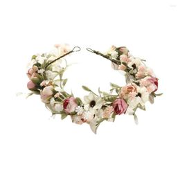 Fleurs décoratives camélia couronne couronne Festival bandeau femmes cheveux accessoires coiffure fille guirlande florale mariage chapeaux