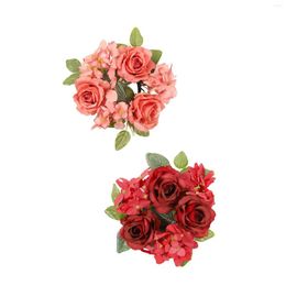 Fleurs décoratives bougie anneaux couronnes candélabre Floral pilier anneau pour mariage pièce maîtresse dîner Table vacances de noël