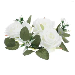 Fleurs décoratives chandelier guirlandais sonneries de fleurs rose artificielle feuille de mariage en plastique table maître de table maîtresse pour piliers