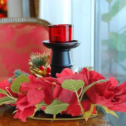 Guirlande de fleurs décoratives, chandelier, pivoine, couronne d'anneaux coniques pour décoration de maison, anneaux artificiels, piliers de mariage