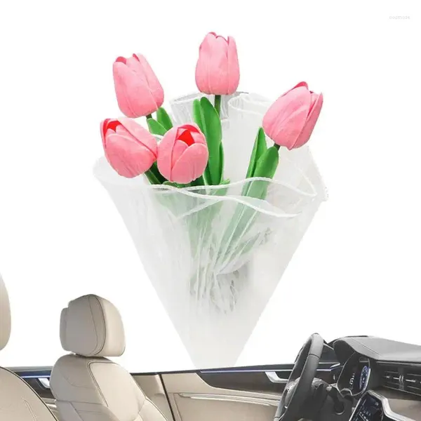 Flores decorativas CAR Flower Bouquet Accesorios de tulipan