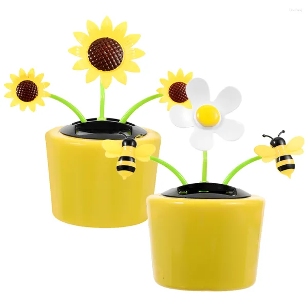 Flores decorativas Adornos para automóviles Juguetes con energía solar Tablero de instrumentos Decoración de flores Decoración de maceta de girasol