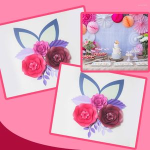 Fleurs décoratives Cardstock Mix Papier DIY Feuilles Oreilles Ensemble Pour Baby Shower Anniversaire Décors Décorations Pépinière Mur Déco Vidéo Tutoriels