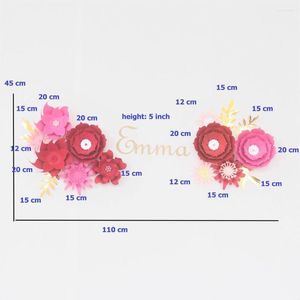 Fleurs décoratives papier cartonné mélange Fleur bricolage papier Rose nom signe Kit pour pépinière mur déco bébé douche filles chambre anniversaire toile de fond