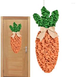 Cintre de porte en forme de carotte, fleurs décoratives, couronne artificielle de pâques, signe à thème, décoration murale