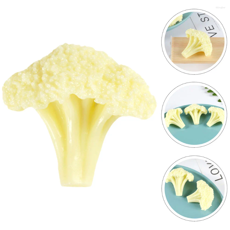 Dekoratif çiçek karnabahar modeli sahte gıda dekorasyon plastik sebze brokoli dilim yapay sahte
