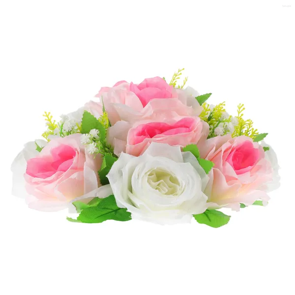 Fleurs décoratives maître de maître balles de fleurs décor de mariage rose décorer une fausse table en plastique faux délicat