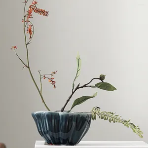 Pot de fleurs de Lotus décoratif en céramique, Vase d'art pour petit Pod, livre de maison, décor moderne, Table à bulles sèches, bureau