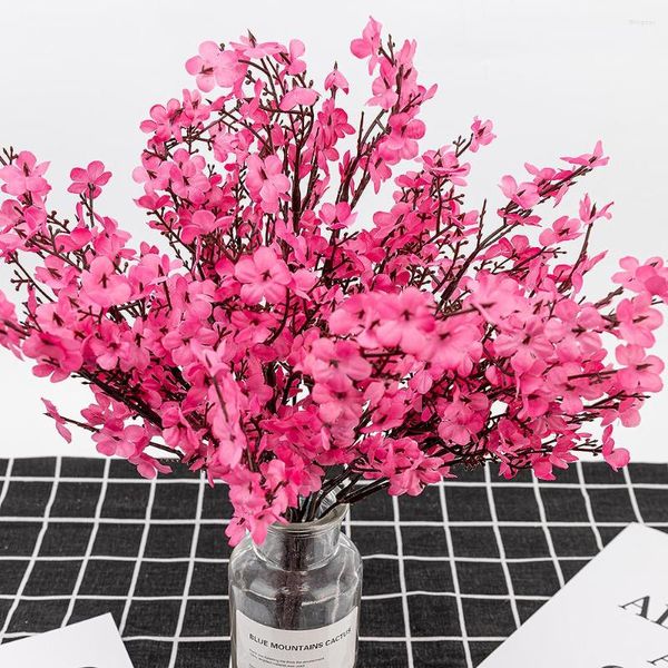 Fleurs décoratives fleurs de cerisier fleur artificielle souffle de bébé gypsophile Bouquet faux bricolage décoration de mariage fausse branche soie