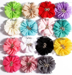 Flores decorativas gasa Puff Artificial para accesorios para el cabello DIY ramo de flores diadema Bowknot taladro hebilla