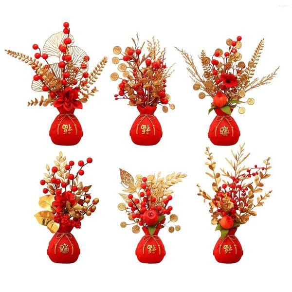 Fleurs décoratives Animaux chinois Statues chanceuses Figurines Craft Decoration Sculptures