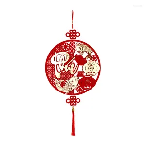Fleurs décoratives décorations de l'année chinoise 2024 LED Couronne de couronne de couronne de dragon de bénédiction Ornement suspendu pour la porte du festival du printemps de la fenêtre de porte