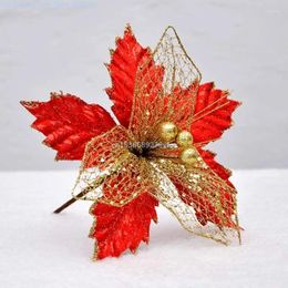 Decoratieve bloemen Kerstmis kunstmatige bloem 22 cm simulatie Diy voor kerstboomstekken Huwelijksfeest Decoratiehoofd