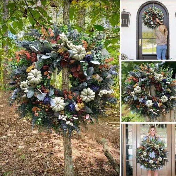 Fleurs décoratives De Noël Guirlande Artificielle DIY Faux Fenêtre Dressing De Noël Porte Décor Suspendus Guirlande Pendentif Pour L'automne Automne