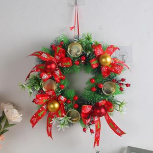 Fleurs décoratives de Noël chandelle de couronne de couronne de bougie guirlandaise anneau exquise anneaux artificiels couronnes festives