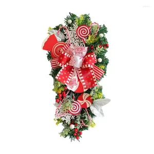 Fleurs décoratives de Noël de chandoues de Noël couronnes couronnes pour porte d'entrée de la porte d'entrée
