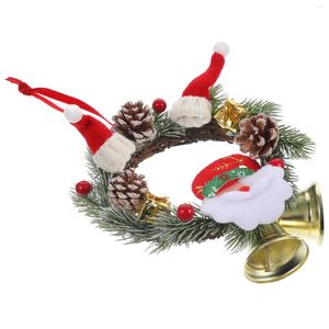 Decoratieve Bloemen Kerst Decor Bell Garland Hangende Muur Kunstmatige Krans Plastic Voordeur Ornamenten Festival Hanger