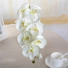 Fleurs décoratives décoration de Noël Butterfly Orchid Orchid Desktop Flower Pot Arrangement Accessoires de mariage # G