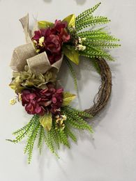 Fleurs décoratives, décorations de noël pour couronnes, couronne de porte d'entrée avec nœud, signe de bienvenue, ferme créative, printemps