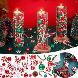 Fleurs décoratives décorations de Noël 2024 Vase remplissage de remplissage de perle de perle de bougie flottante