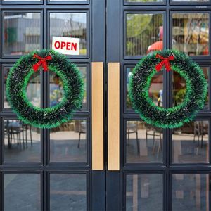 Fleurs décoratives couronne de porte de Noël avec arc rouge