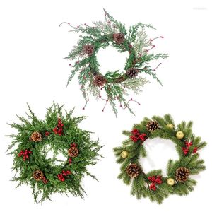 Decoratieve bloemen kerstfestival Garland kunstmatige krans rattan tak pinecones home decor groothandel