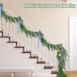 Decoratieve bloemen Kerst Kerst Garland Ivy Vine Seizoensgebonden kunstmatige Norfolk Pine Holiday open haard Mantle Home Trap Decors Xmas Winter Decor