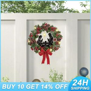 Decoratieve bloemen Kerstmis Decoratie Hangen 2024 Ornamenten Everyday krans Decor Xmas Garland vliegtuig