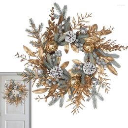 Fleurs décoratives de Noël Pinecone couronne de porte d'entrée artificielle décorations murales pour ménages pour ménages anniversaires