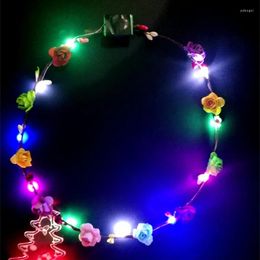 Fleurs décoratives de Noël Prom Prom Year's Glowing Gift Wreath Combinaison LED Tiara Toy Toy Bandband Push Whilesale
