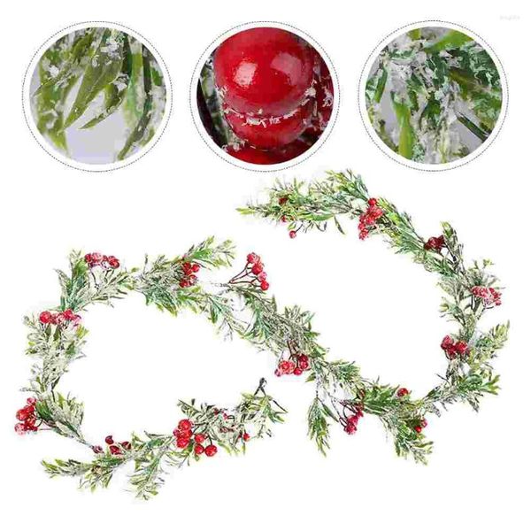 Flores Decorativas Navidad Rattan Berry Rama Decoración Del Hogar La Bandera Bayas Caña Pvc Frutas Rojas