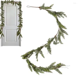 Fleurs décoratives de Noël, verdure réaliste, couronne de pin de cèdre, vignes de cyprès artificielles, cheminée, décoration murale intérieure et extérieure