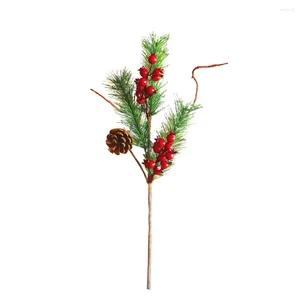 Fleurs décoratives Noël baies rouges grenade fruits simulation pins baies stem jardin home décoration bricolage artisanat couronne artificielle