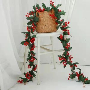 Fleurs décoratives de noël, canne à fruits rouges, plante artificielle, décoration de fête de vacances, faux arbre de mariage, 180cm