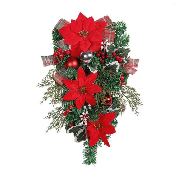Fleurs décoratives Swag de Noël 2024 Ornement décoration Garland