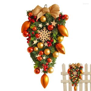 Fleurs décoratives de Noël en larmes de swag de larme pour décoration de mise en page de la porte d'entrée Créer un rebord de fenêtre d'arbre à humeur