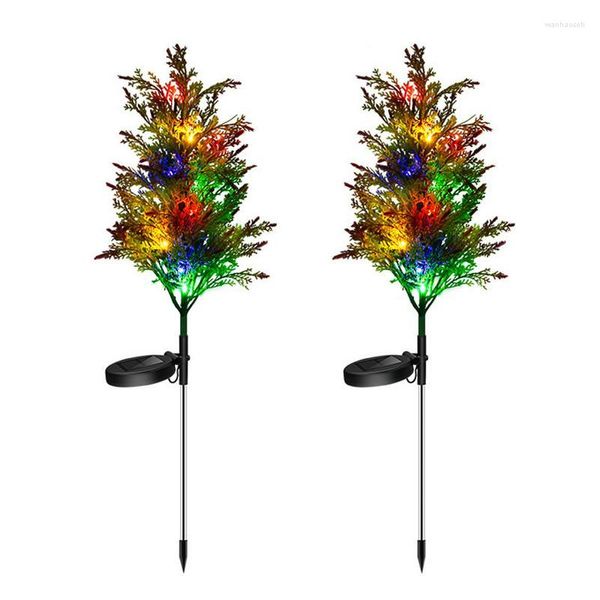 Fleurs décoratives arbre de noël lampes solaires piquets extérieurs 2 Pack décor