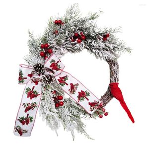 Decoratieve bloemen kerstboomkrans rode bes en kardinaal vogeldecoratie kerstdecor voor deurspiegel raam muur thuis