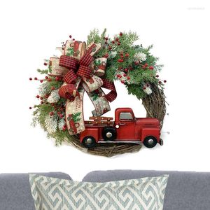 Decoratieve bloemen Kerstmiskrans 30cm voordeur kunstmatige dennentakken groene bladeren slinger herbruikbare hangende decors voor