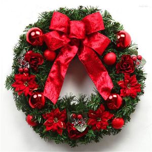 Decoratieve bloemen kerstkrans 50 cm voor decoracion de navidad korting buitendecoraties Enfeite luxe deur hangin